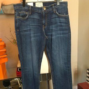 Current / Elliott Blue Stretch Cotton Frayed Jeans